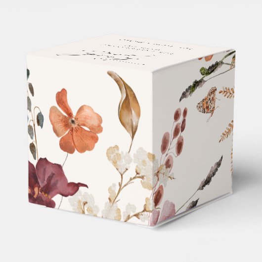 Boho Wildflower  herfst bruiloft Bedankdoosjes (Achterkant)