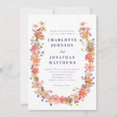 Boho Wildflower herfst bruiloft Kaart (Voorkant)