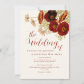 Boho Wildflower Herfst bruiloft Kaart (Voorkant)