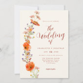 Boho Wildflower herfst bruiloft Kaart (Voorkant)