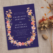 Boho Wildflower herfst bruiloft Kaart