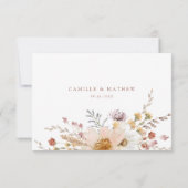 Boho Wildflower Herfst bruiloft RSVP-kaart RSVP Kaartje (Achterkant)