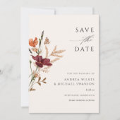 Boho Wildflower Herfst Bruiloft  Save The Date (Voorkant)