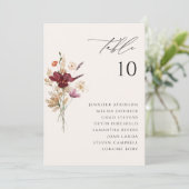 Boho Wildflower Herfst Bruiloft Zitkaart Kaarten (Staand voorkant)