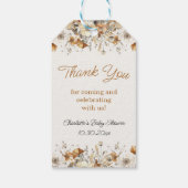 Boho Wildflower Herfst Dank u voor cadeau Labels Cadeaulabel (Achterkant)