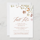 Boho Wildflower Herfst Fete Celebration Kaart (Voorkant)