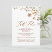 Boho Wildflower Herfst Fete Celebration Kaart (Staand voorkant)