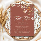 Boho Wildflower Herfst Fete Celebration Kaart