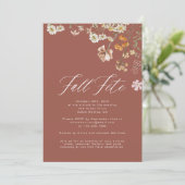 Boho Wildflower Herfst Fete Celebration Kaart (Staand voorkant)