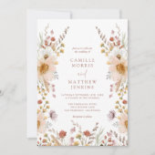 Boho Wildflower Herfst foto bruiloft uitnodiging (Voorkant)
