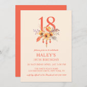 Boho Wildflower Herfst Herfst Bloemen 18e Verjaard Kaart (Voorkant / Achterkant)