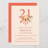 Boho Wildflower Herfst Herfst Bloemen 21e Verjaard Kaart (Voorkant / Achterkant)