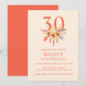 Boho Wildflower Herfst Herfst Bloemen 30e Verjaard Kaart (Voorkant / Achterkant)