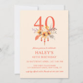 Boho Wildflower Herfst Herfst Bloemen 40e Verjaard Kaart (Voorkant)