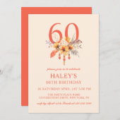 Boho Wildflower Herfst Herfst Bloemen 60e Verjaard Kaart (Voorkant / Achterkant)