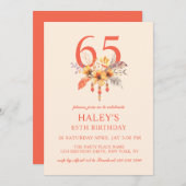 Boho Wildflower Herfst Herfst Bloemen 65e Verjaard Kaart (Voorkant / Achterkant)