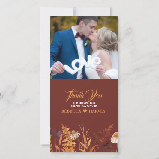 Boho Wildflower herfst herfst bruiloft foto (Voorkant)