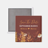 Boho Wildflower Herfst Herfst Bruiloft Save The Da Magneet (Voorkant / Achterkant)