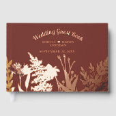 Boho Wildflower Herfst Herfst Huwelijk Echte Folie Gastenboek (Voorkant)