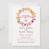 Boho Wildflower Herfst krans bruiloft receptie Kaart (Voorkant)