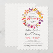 Boho Wildflower Herfst Krans Trouwdouche Kaart (Voorkant / Achterkant)