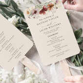 Boho Wildflower Herfst Wedding Programma Handwaaier
