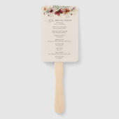 Boho Wildflower Herfst Wedding Programma Handwaaier (Achterkant)