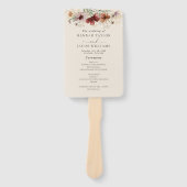 Boho Wildflower Herfst Wedding Programma Handwaaier (Voorkant)
