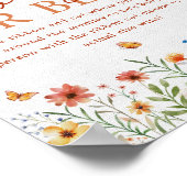 Boho Wildflower Hoe groot haar buik Baby shower sp Poster (Hoek)