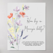 Boho Wildflower - Hoe groot is het mams buikspel? Poster (Voorkant)