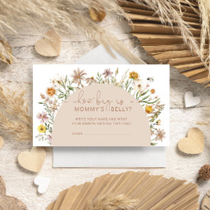 Boho Wildflower Hoe groot is mama's buik Informatiekaartje