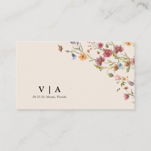 Boho Wildflower Honeymoon Wish Enclosure Kaart (Achterkant)