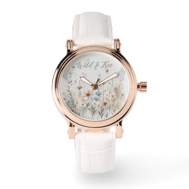 Boho Wildflower Horloge (Voorkant)