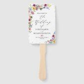 Boho Wildflower Huwelijksprogramma Handwaaier (Voorkant)