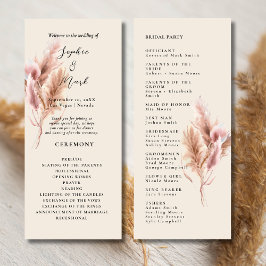 Boho Wildflower Huwelijksprogramma Programmakaart