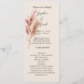 Boho Wildflower Huwelijksprogramma Programmakaart (Voorkant)