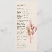 Boho Wildflower Huwelijksprogramma Programmakaart (Achterkant)