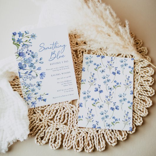 Boho Wildflower iets blauw ik doe Vrijgezellenfees Kaart