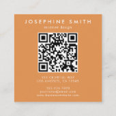 Boho Wildflower Initiaal J QR Code Vierkante Visitekaartje (Achterkant)