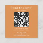 Boho Wildflower Initiaal P QR-code Vierkante Visitekaartje (Achterkant)