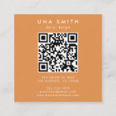 Boho Wildflower Initiaal U QR-code Vierkante Visitekaartje (Achterkant)