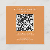 Boho Wildflower Initiaal V QR-code Vierkante Visitekaartje (Achterkant)