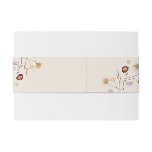 Boho Wildflower Invitation Belly Band Uitnodigingen Wikkel (Achterkant Voorbeeld)