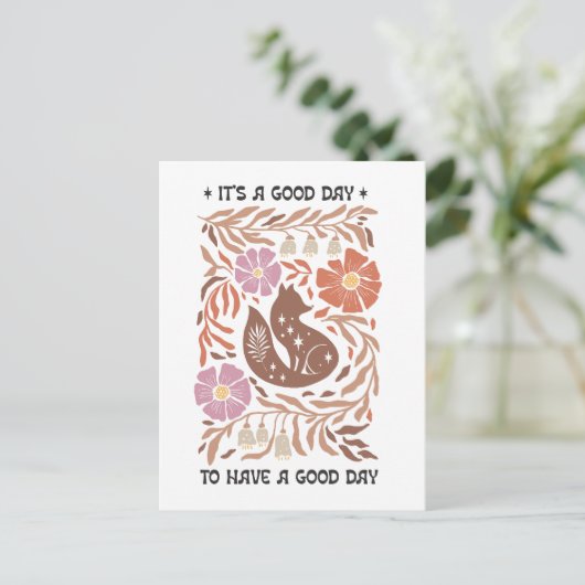 Boho Wildflower It's A Good Day To Have A Good Day Briefkaart (Staand voorkant)