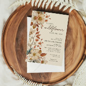 Boho Wildflower Ivoor Floral Baby shower Kaart