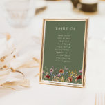 Boho Wildflower Kaart<br><div class="desc">Vereenvoudig uw zitplaatsen met onze Sage Green Wildflower tafelnummers met gastennamen. Het prachtige wildflower-ontwerp en het serene salie groene palet zorgen ervoor dat elke tafel er samenhangend en uitnodigend uitziet,  terwijl het voor gasten gemakkelijk is om hun plaats te vinden. Een doordachte en stijlvolle toevoeging aan uw bruiloft decor.</div>
