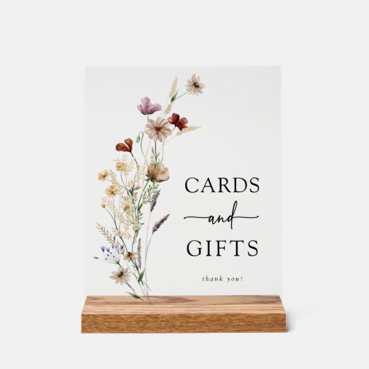 Boho Wildflower Kaarten Acryl teken Acryl Bord (Voorkant)