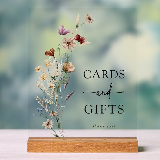 Boho Wildflower Kaarten Acryl teken Acryl Bord