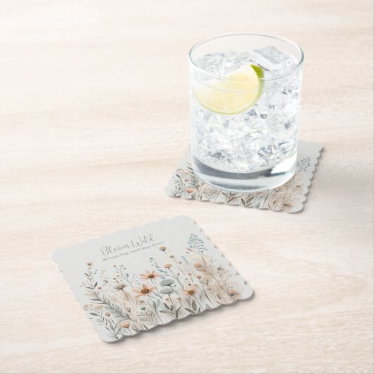Boho Wildflower Kartonnen Onderzetters (Insitu)