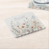Boho Wildflower Kartonnen Onderzetters (Gebogen)